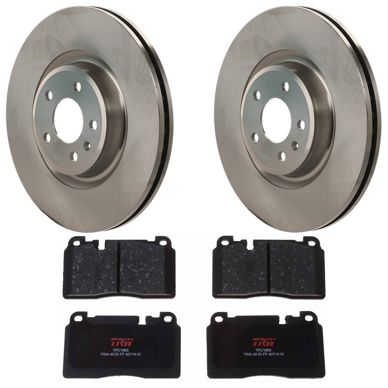 TRW KIT-070624-104 2-Wheel Set Brake Disc and Pad Kits Front for Audi Q5 13-17