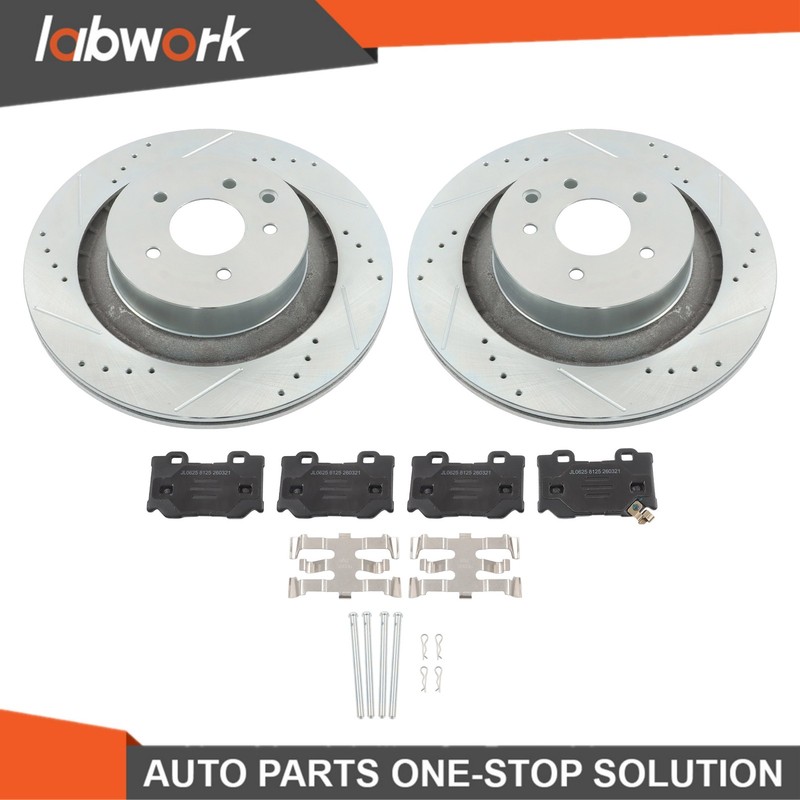 Labwork Drilled Brake Rotors & Ceramic Pads Rear Side For INFINITI G37 Nissan