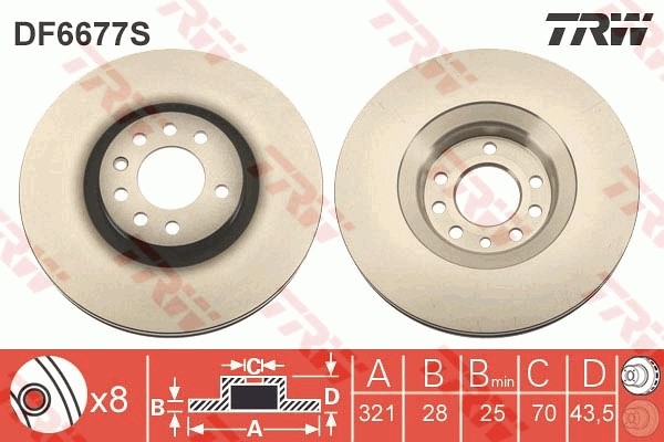 TRW DF6677S Brake Disc for Opel, Vauxhall gallery