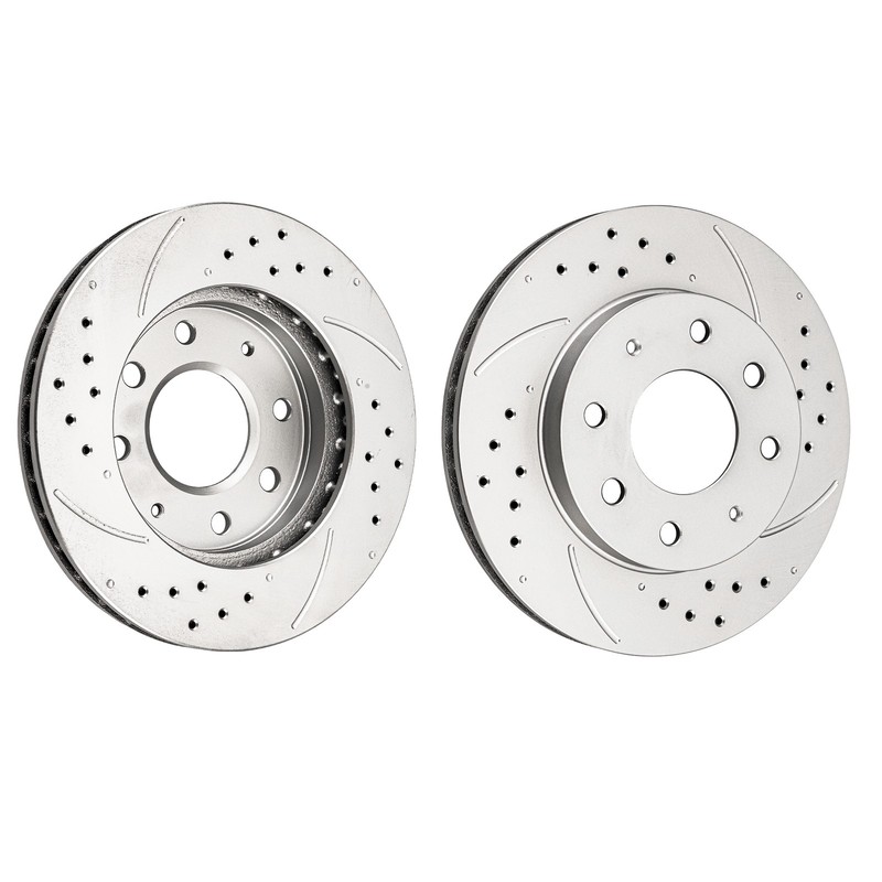2PC Drilled & Slotted Front Disc Brake Rotors For 1992 Mitsubishi Expo 113940 gallery