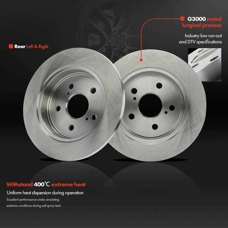 2x Rear Side Disc Brake Rotors for Toyota RAV4 19-21 Avalon Camry Corolla Lexus gallery