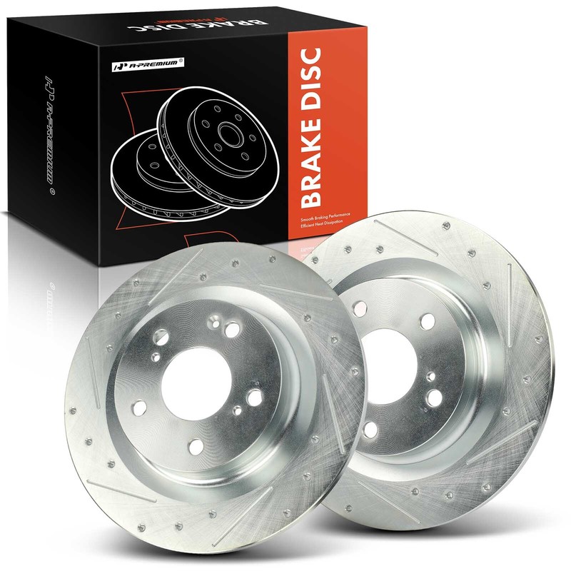 Rear Drilled Brake Rotors for Honda Civic Type R 2017 2018-2020 2023 L4 2.0L