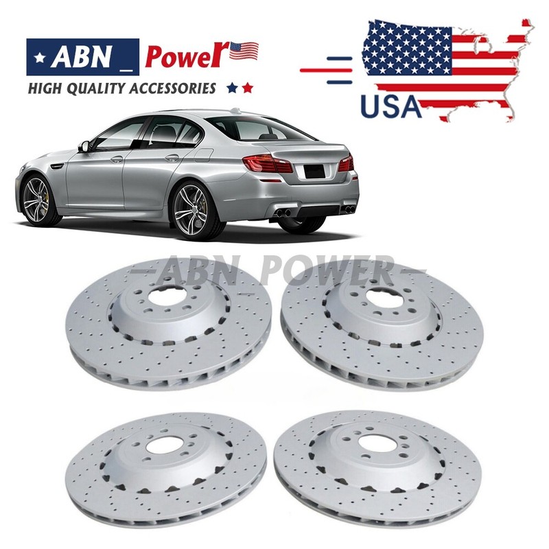 Front & Rear Vented & Drilled Brake Disc Rotors For 2013-2016 BMW M5 Sedan(F10)