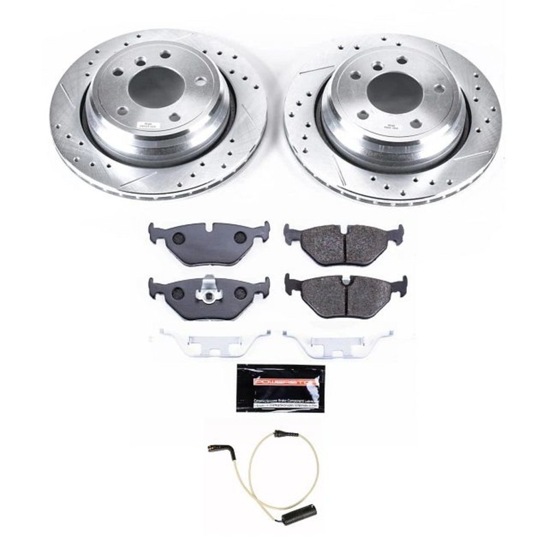 Powerstop Rear 2 Wheel Disc & Pads Kit for 01-03 525i 530i 97-00 528i 97-03 540i gallery