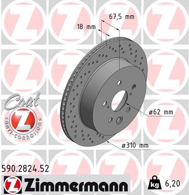 Zimmermann 590.2824.52 Brake Disc for Lexus gallery