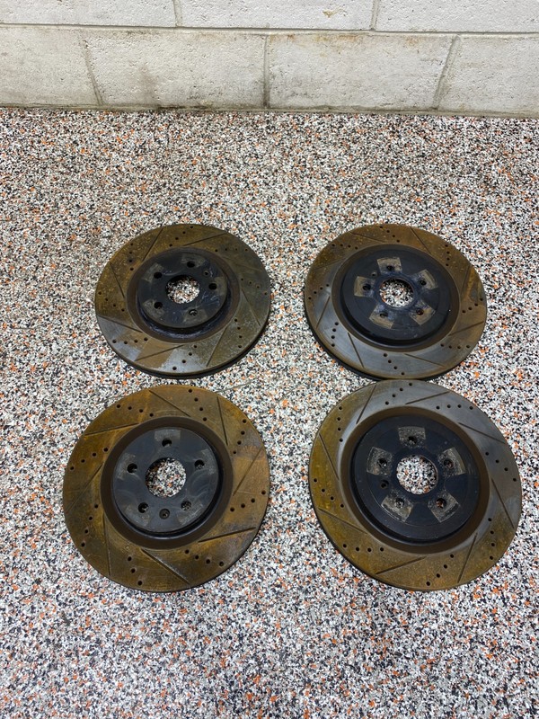2012 CHEVROLET CAMARO SS DRILLED SLOTTED ROTORS SET FRONT REAR USED