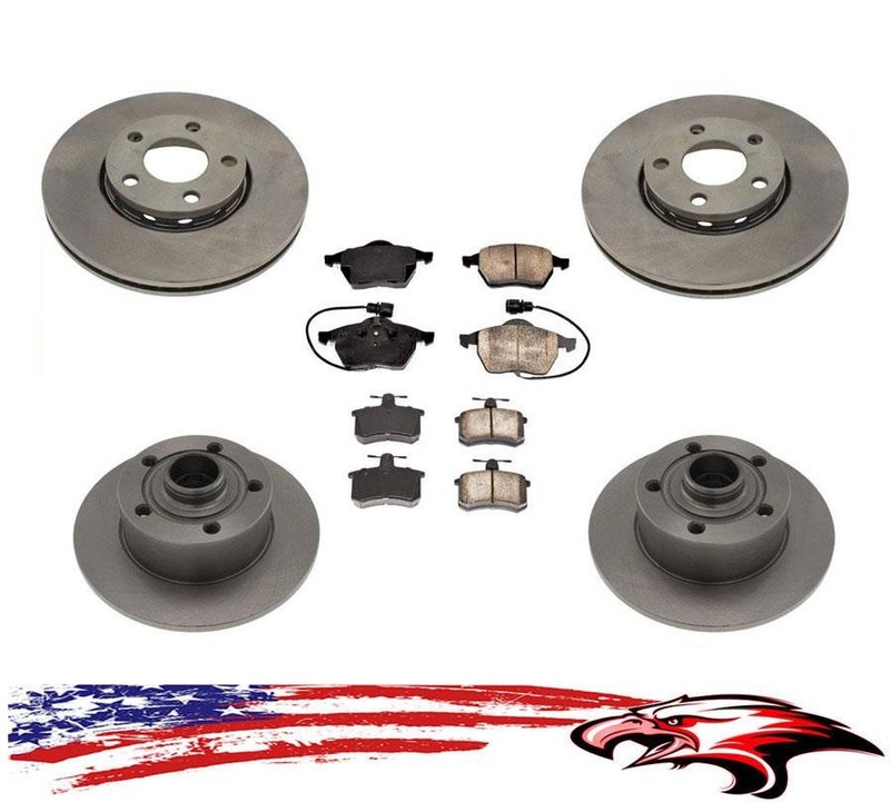 Front & Rear Rotors Brake Pads Fits Audi A4 1996-1998 Front Wheel Drive
