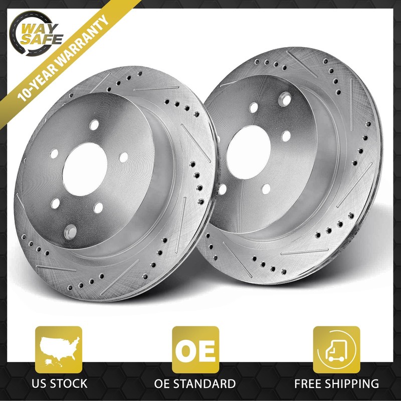 307.6mm Rear Brake Rotors for Nissan Quest FX35 FX45 M56 Q50 Q60 Q70L – Slotted