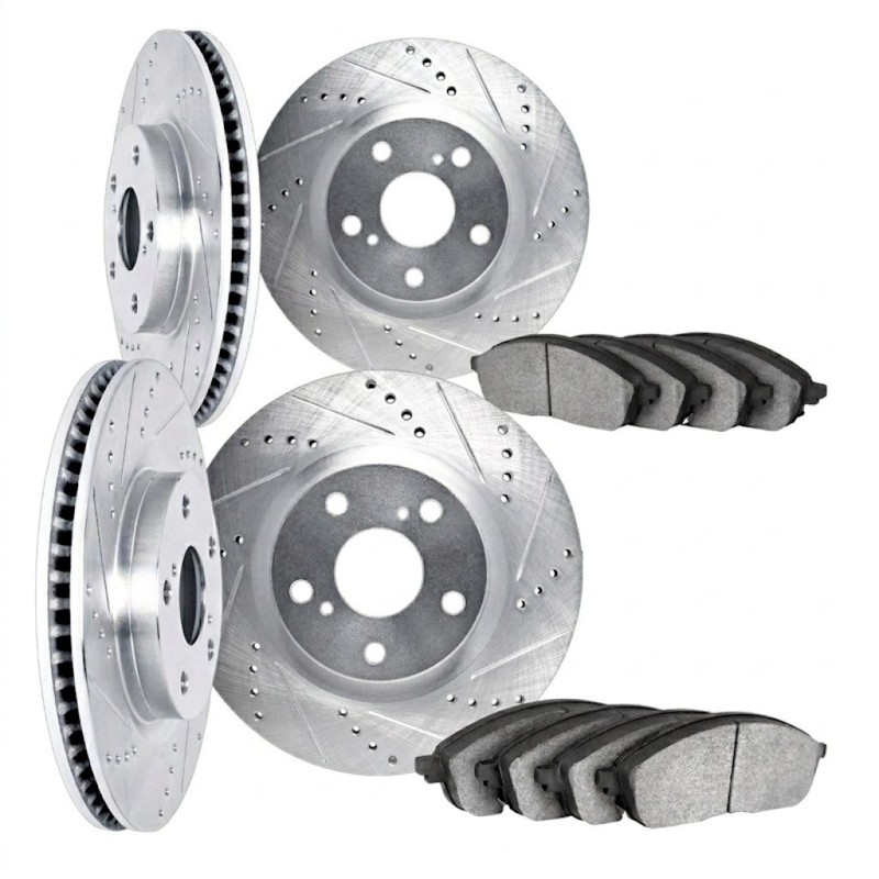 For Subaru Ascent 2019-2022 Rotor Set | Drilled And Slotted | With Brake Pads gallery