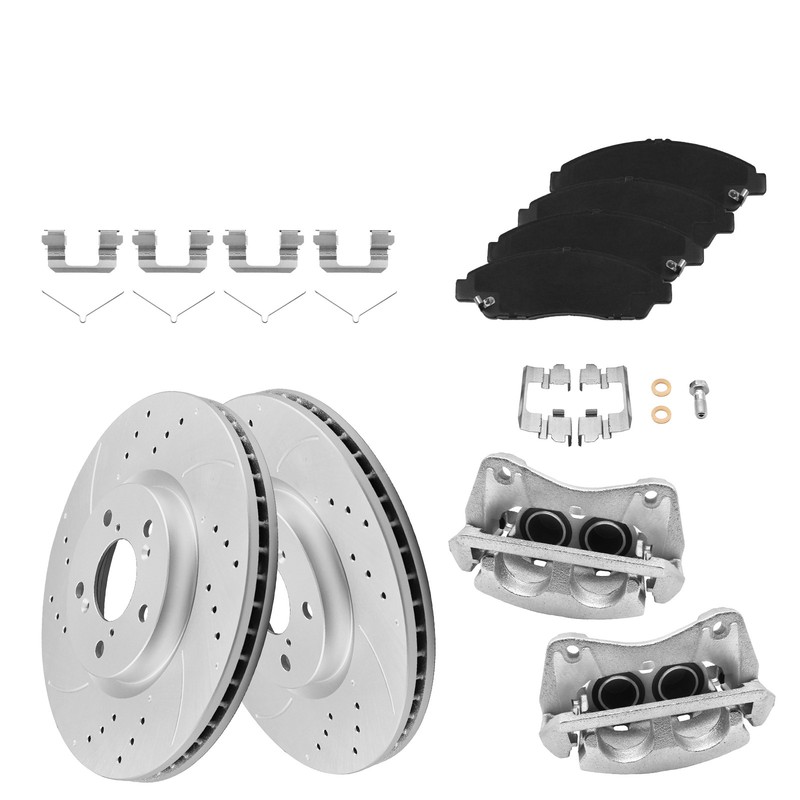Front Drilled Brake Rotors Pads + Calipers Kits for 2007-2012 2013 Acura MDX gallery