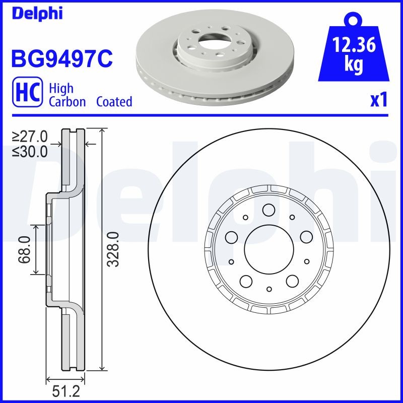 Delphi BG9497C Brake Disc for Volvo