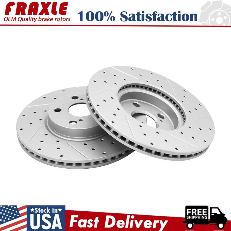 Front Drilled Disc Brake Rotors for Toyota Corolla Matrix Pontiac Vibe Scion xD
