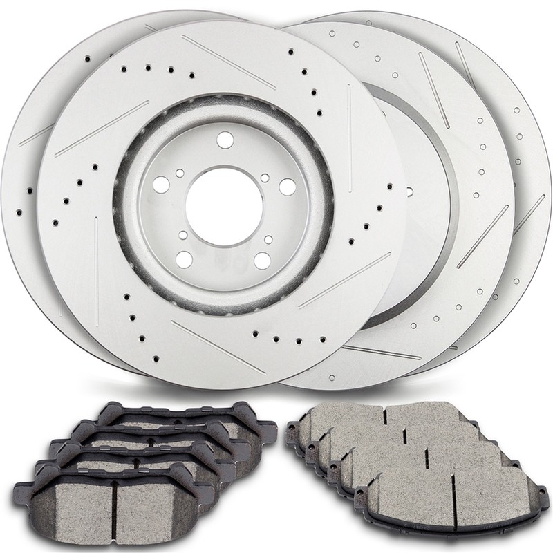 4X Brake Rotors 8X Metallic Pads Front & Rear For 2000-2005 Ford Excursion