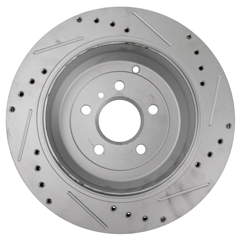 TRQ Performance Rear Drilled Slotted Coated Brake Rotor Set for Mercedes Benz gallery