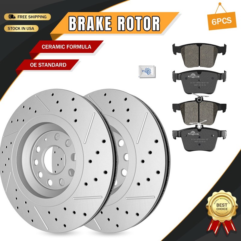 Rear Disc Brake Rotors Ceramic Pads for Volkswagen Atlas 2020 Atlas Cross Sport