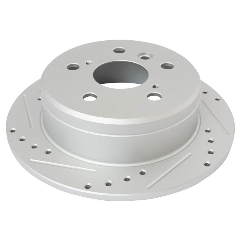 Performance Brake Rotor Drilled Slotted Rear Coated Pair for Toyota gallery