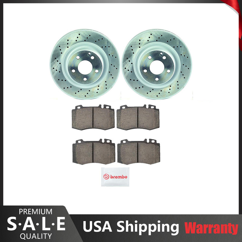 Brembo Front Brake Kit Drilled Disc Rotors Ceramic Pads For W211 E500 Sport Pkg