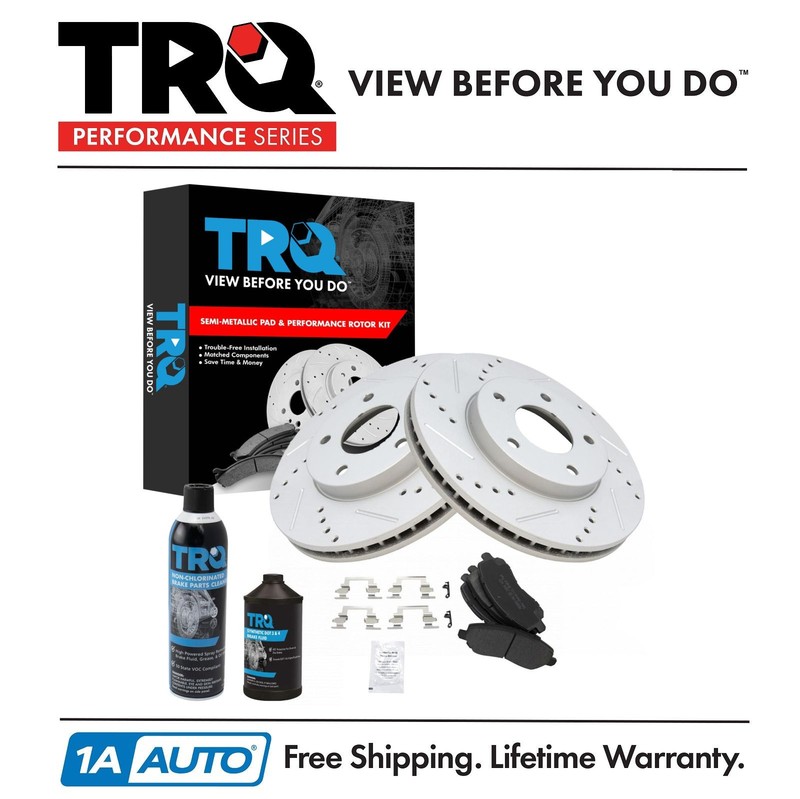 TRQ Front Brake Performance Rotor & Metallic Pad Kit for Chrysler Dodge