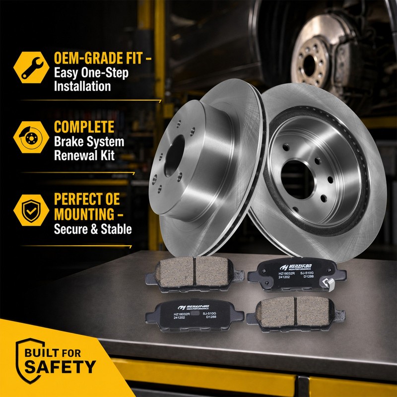 for 2008-2010 2011 2012 2013 Nissan Rogue Front & Rear Disc Rotors + Brake Pads gallery
