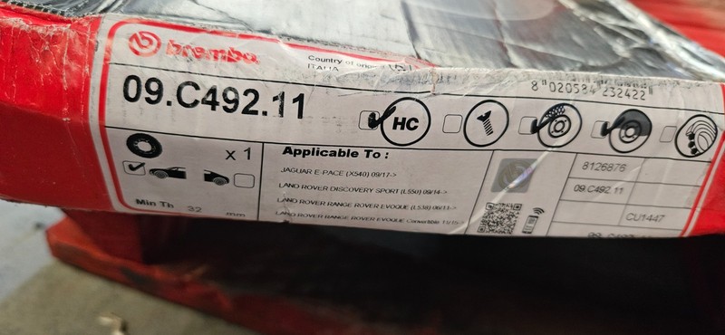 Brembo 09.C492.11 Brake Disc Front Fits Jaguar E-Pace Land Rover Discovery Sport gallery