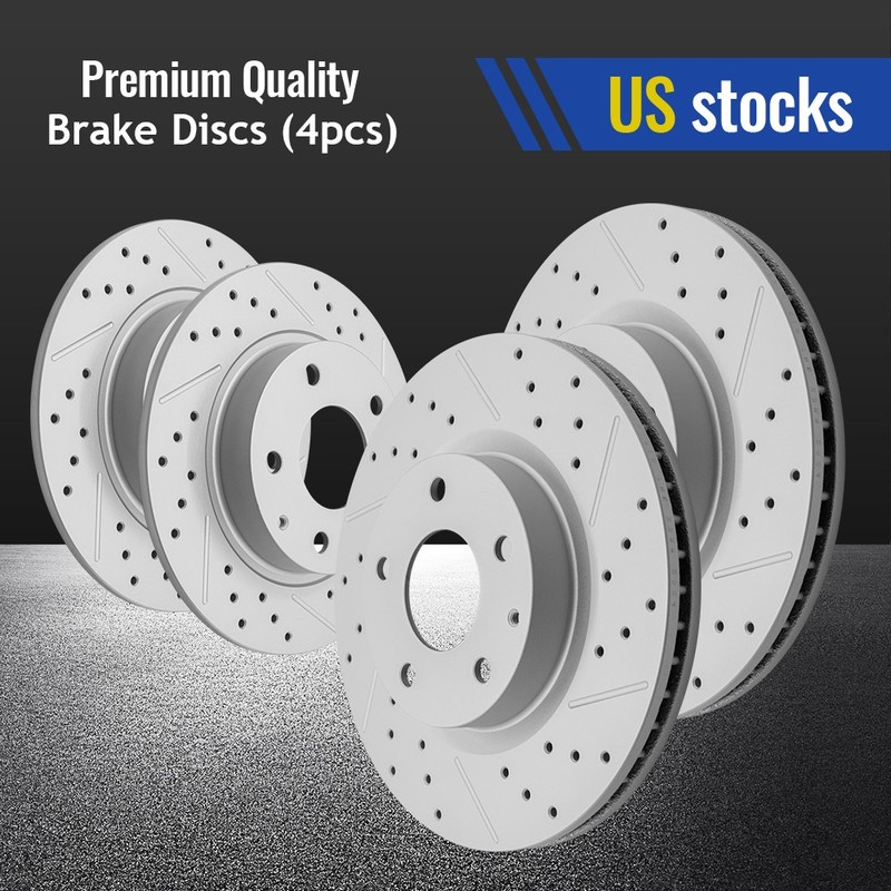 AWD Front Rear Drilled Brake Rotors For 2014-2018 Mazda 3 2019-2021 Mazda Cx-3