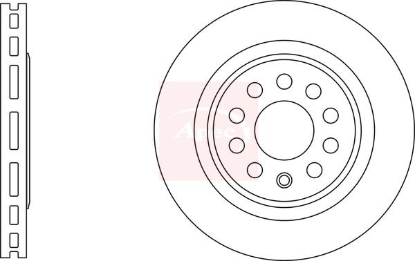 Brake Disc Front Right O/S Driver Side Vented Fits Audi TT VW Golf APEC DSK3166