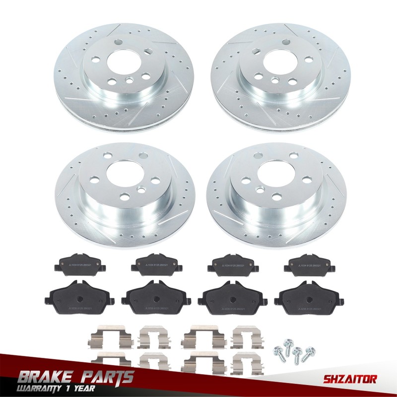 Front & Rear Drilled Brake Rotor & Brake Pads 2015-2016 For Mini Cooper F56/ F57 gallery