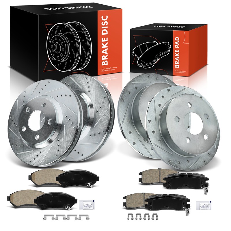 Front & Rear Drilled Brake Rotor&Brake Pad for Chevrolet Monte Carlo Oldsmobile