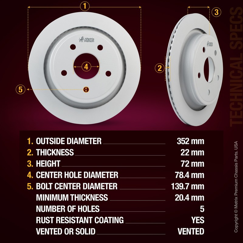 Front & Rear Brake Rotor Kit for Chrysler Aspen Dodge Durango Ram 1500 4 PCS gallery