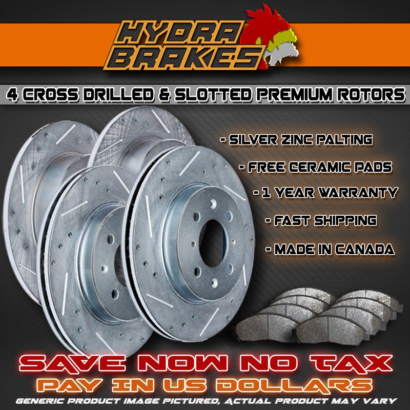 FITS 2010 2011 MITSUBISHI LANCER GTS Drill Slot Brake Rotors CERAMIC SLV
