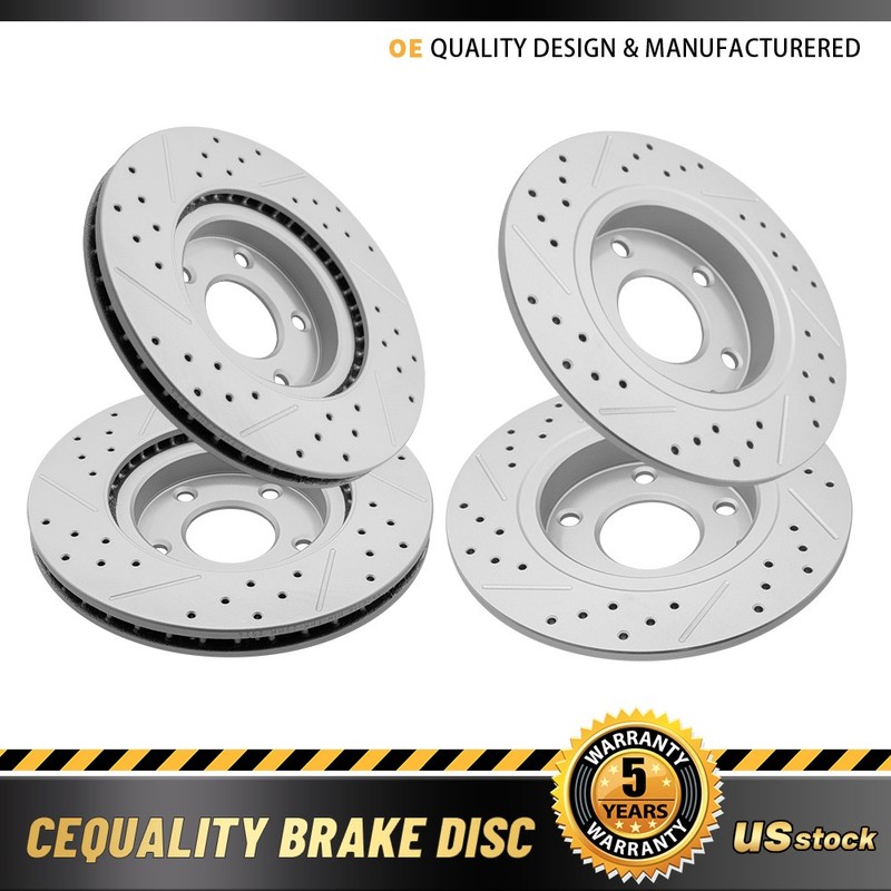 295mm Front & 265mm Rear Disc Drilled Rotors for 2020 2021 Mazda CX-30