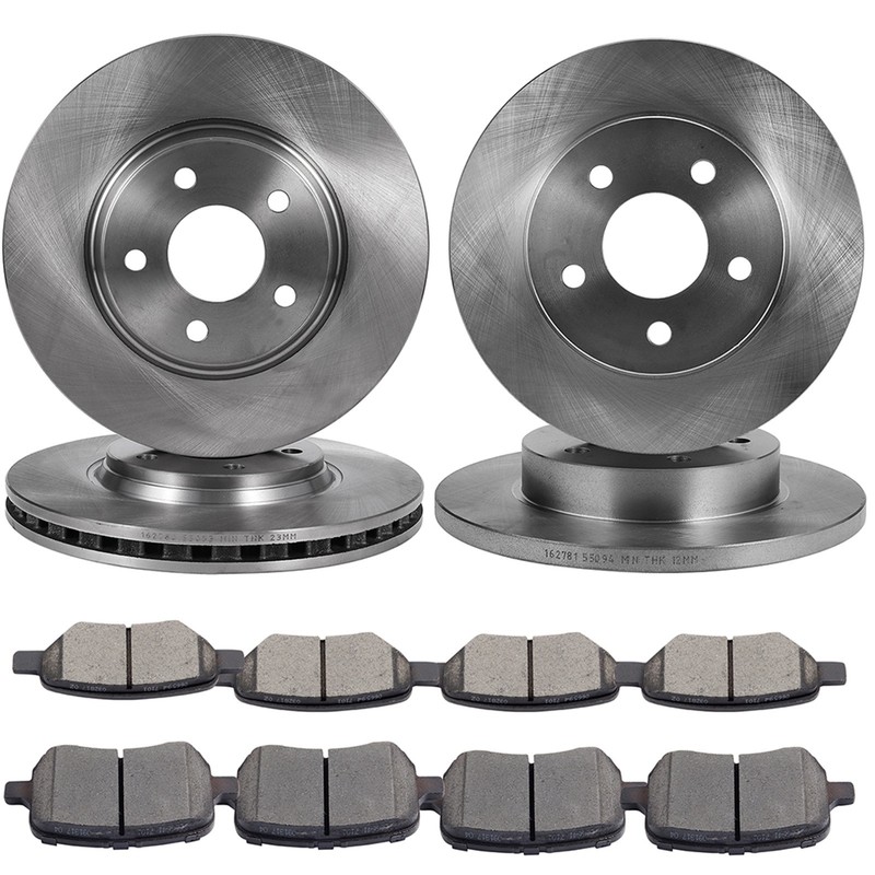 Brake Pads And Rotors Front Rear For 06-07 Chevrolet Cobalt Malibu Pontiac G5