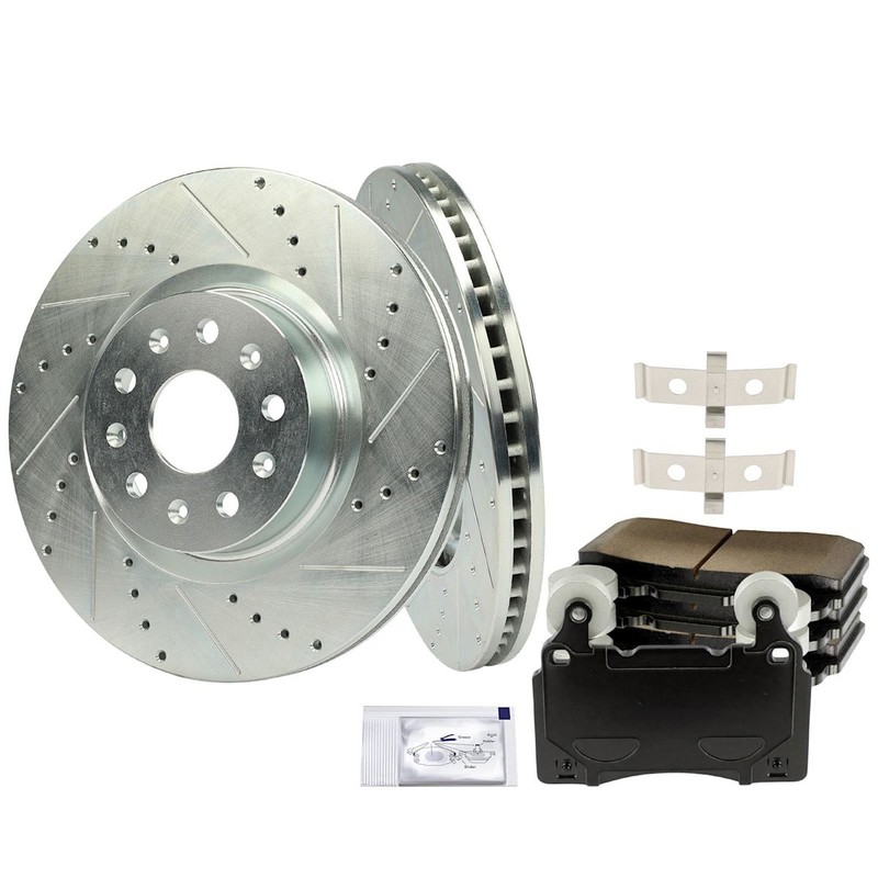 Brake Disc and Pad Kits 2-Wheel Set Front for Chevy Chevrolet Camaro CT6 CTS