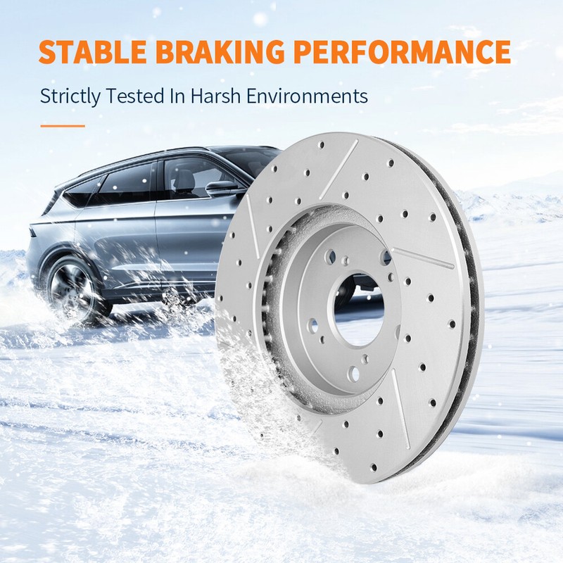 For Cadillac Escalade Esv Gmc Sierra 1500 12.99" Front Drilled Brake Rotors Pad gallery