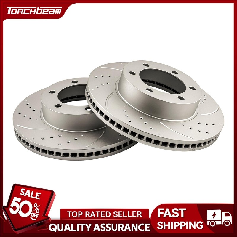 Front Drilled Slotted Brake Rotor Fits 2000-2006 Toyota Tundra 435120C011 2PC