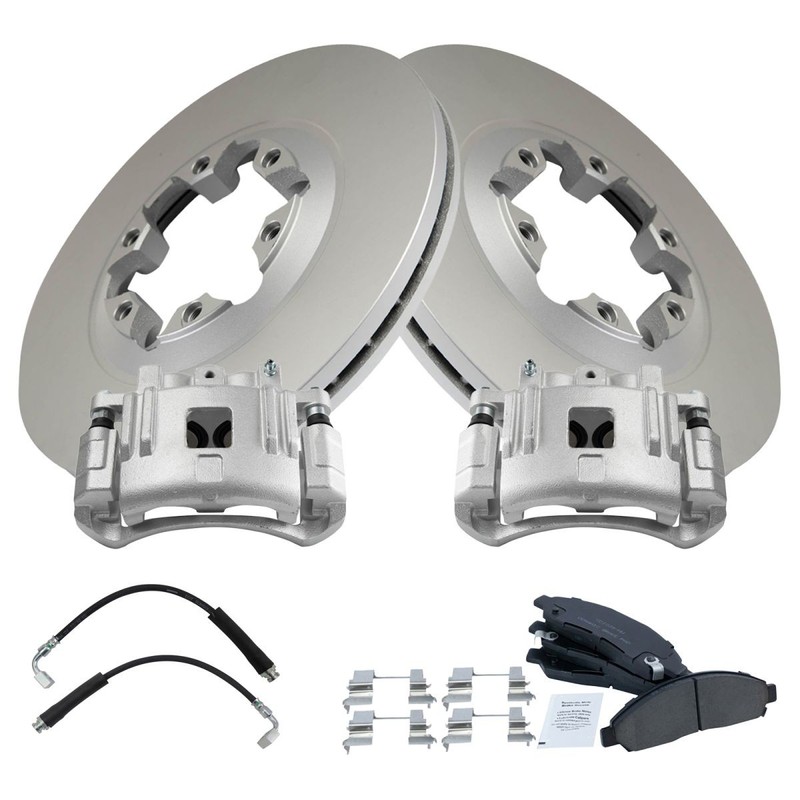 TRQ Front Brake Pad & Rotor Kit Premium G-Coated Ceramic For Chevrolet GMC Isuzu gallery