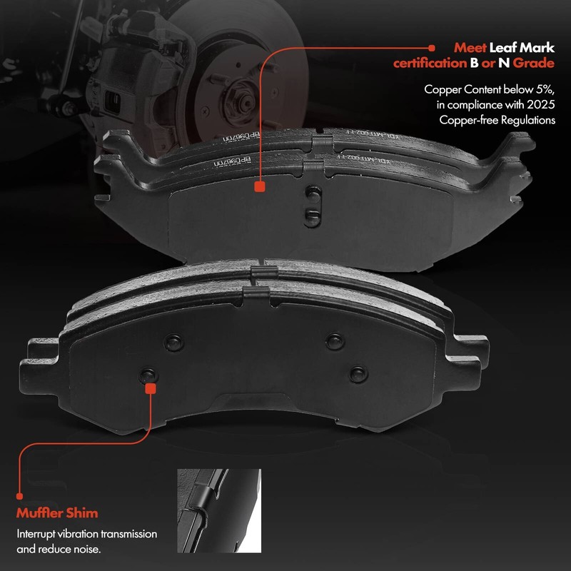 Front & Rear Drilled Rotors & Ceramic Brake Pads for Dodge Ram 1500 Chrysler gallery