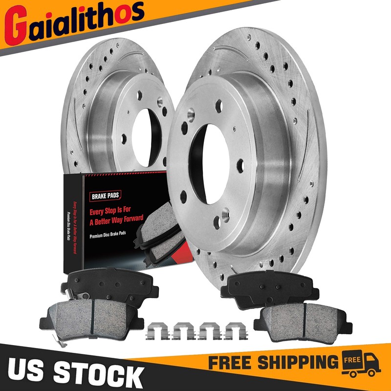 262mm Rear Brake Rotors & Ceramic Pads for Hyundai Elantra Veloster Kia Soul