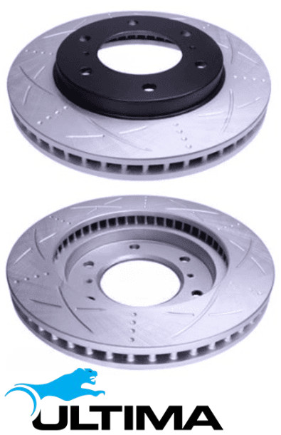 ULTIMA FRONT SLOTTED DISC BRAKE ROTOR SET FOR MITSUBISHI TRITON MN 4D56T 2.5L I4