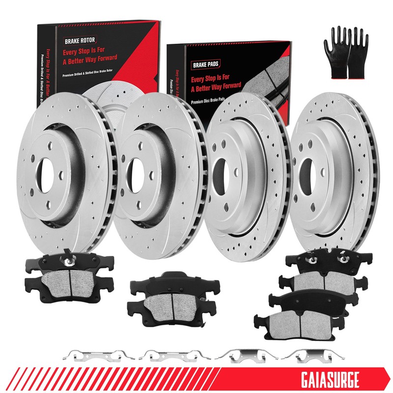 For Dodge Durango Jeep Grand Cherokee 350mm Front 330mm Rear Brake Rotors & Pads