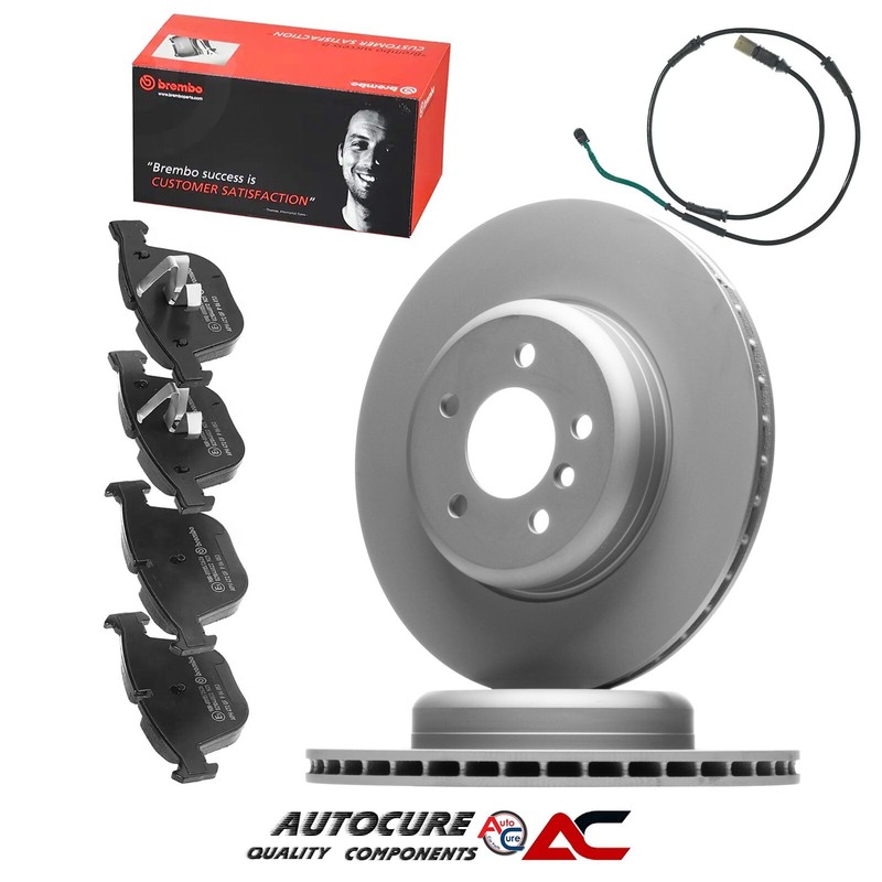 FOR BMW 5 SERIES 520D GRAN TURISMO F07 COATED REAR BRAKE DISCS & BREMBO PADS SET