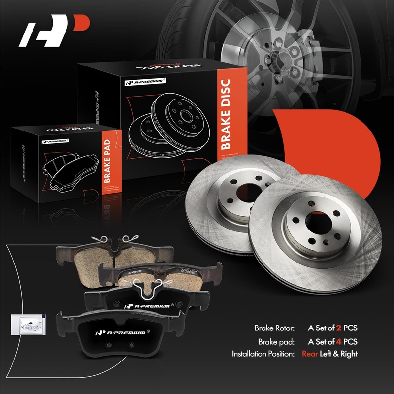 A-Premium 6x Rear Disc Brake Rotors & Ceramic Brake Pad for Volvo XC60 2018-2019 gallery
