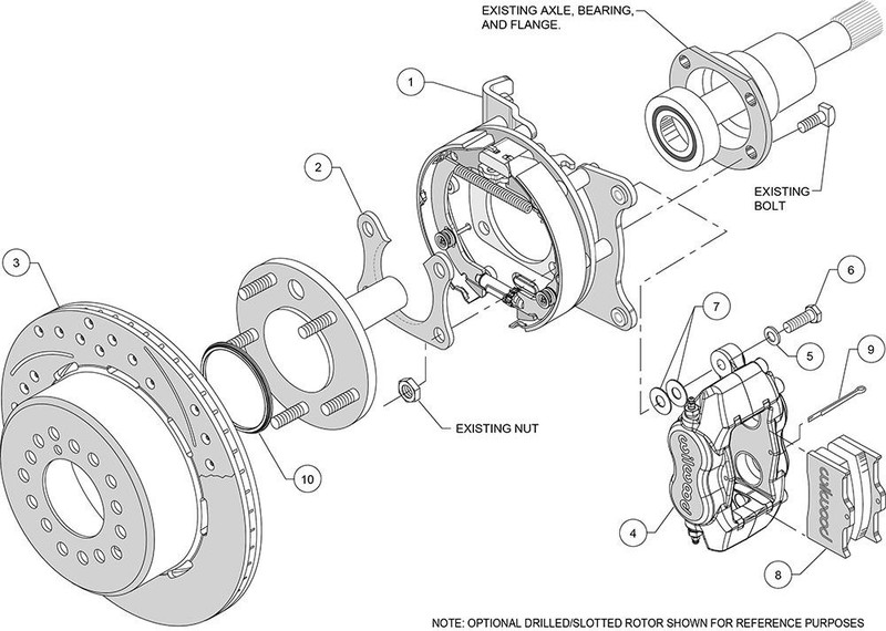Wilwood Brakes 140-7140-D KIT,REAR,DISC/DRUM,BIG Fits Ford NEW STYLE 2.50 OFF,1P gallery