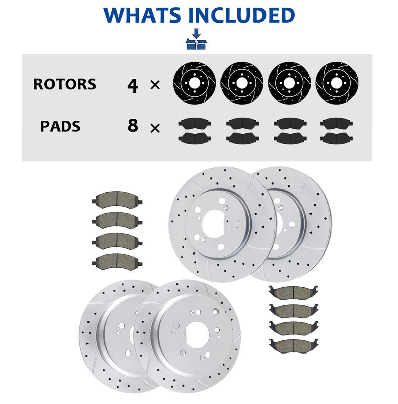 Front Rear Brake Rotors Pads Fit for Honda Odyssey 2005 2006 2007-2010 Brakes gallery