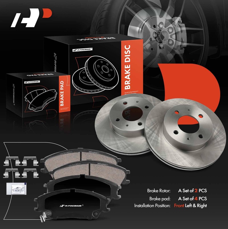 Front Disc Brake Rotors & Ceramic Brake Pads for Hyundai Accent 2000 2001 2002 gallery
