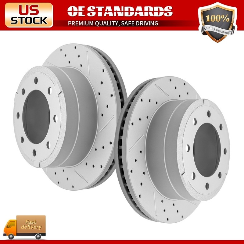 363mm Rear Disc Drilled Rotors for 2013 – 2022 Ford F-250 F-350 Super Duty SRW
