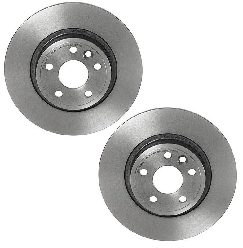 Brembo Pair Set of 2 Rear Disc Brake Rotors For Jaguar E-Pace Discovery Sport