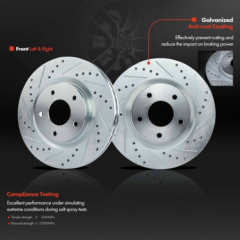 6pcs Front Disc Brake Rotors & Ceramic Brake Pads for Nissan Rogue 08-13 2.5L gallery