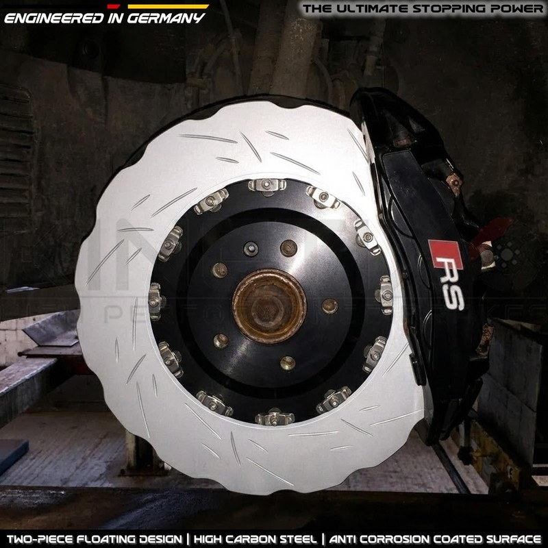 FOR AUDI RS6 C7 RS7 4G TWO PIECE FLOATING FRONT BRAKE DISCS CERAMIC PADS 390mm gallery