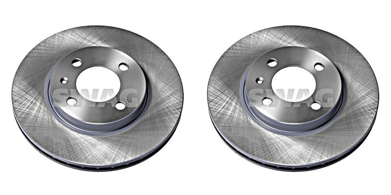 SWAG Brake Disc Front Axle x2 pcs Fits SEAT Cordoba VW Passat Polo 6N0615301D